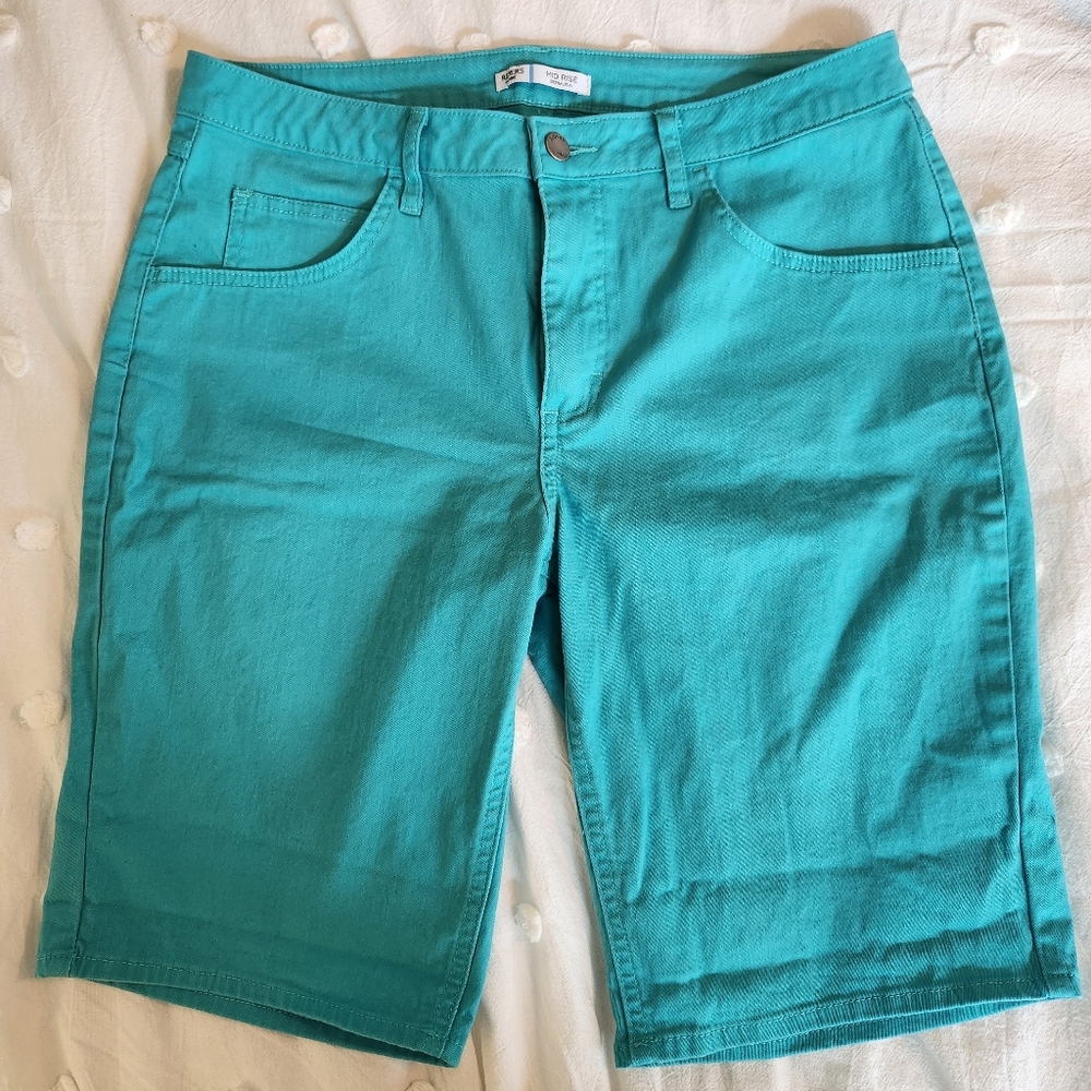Women's Lee Riders Turquoise Bermuda Shorts